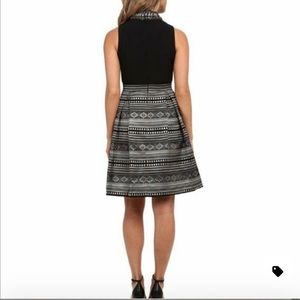 Vince Camuto women’s black and gold dress with jeweled collar